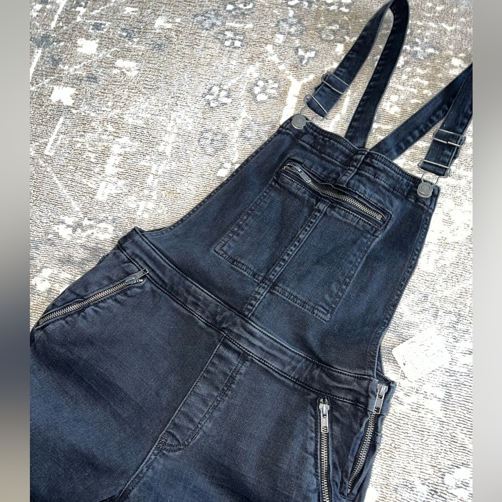 BNWT free people black denim overalls